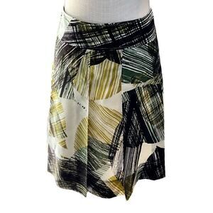 New York & Company A-line Silk Blend Abstract Skirt.  Size 10